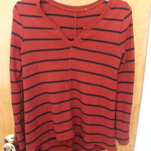 Rust and Black Striped Sweater!